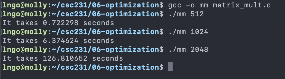 Matrix with block optimization